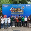 Jajaran pengurus PWI Kota Bogor, KPU dan Bawaslu bersama para Bacawalkot Bogor. (Yudha Prananda / Jabar Ekspres)