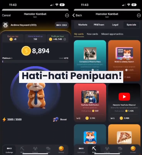 Benarkah Aplikasi Hamster Kombat Penghasil Uang atau Scam Penipuan?