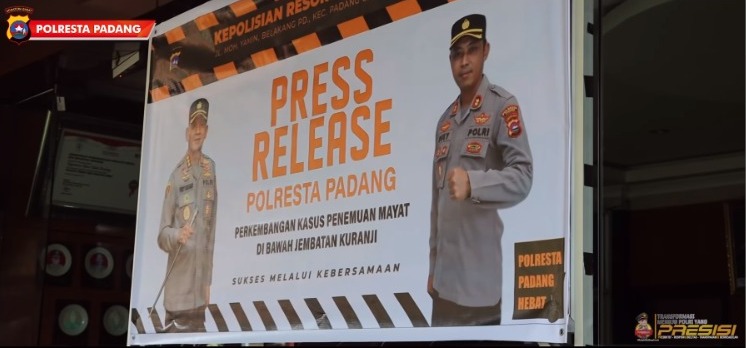 Press Release terkait Kasus Penemuan Jenazah Afif Maulana di jembatan Kuranji Kota Padang. (Tangkapan Layar/Instagram humaspoldasumbar)