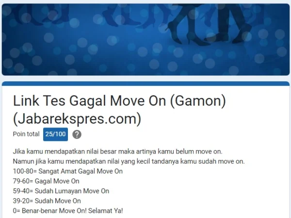Link TEs Ujian Gagal MOve On dari Mantan Via Google Form.