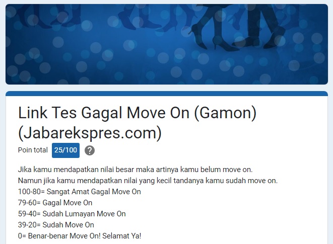 Link TEs Ujian Gagal MOve On dari Mantan Via Google Form.