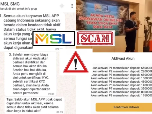 Seluruh Karyawan MSL Diminta Deposit untuk Aktivasi Akun, Leader Siap Bertanggung Jawab Bila Terjadi Scam