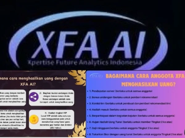 Aplikasi XFA AI yang terus gencar melakukan promosi.