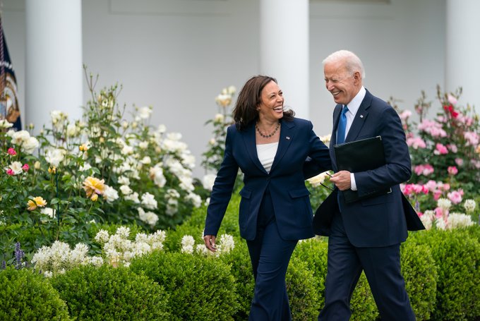 Presiden Amerika Serikat Joe Biden dan wakilnya, Kamala Harris. (X / @JoeBiden)