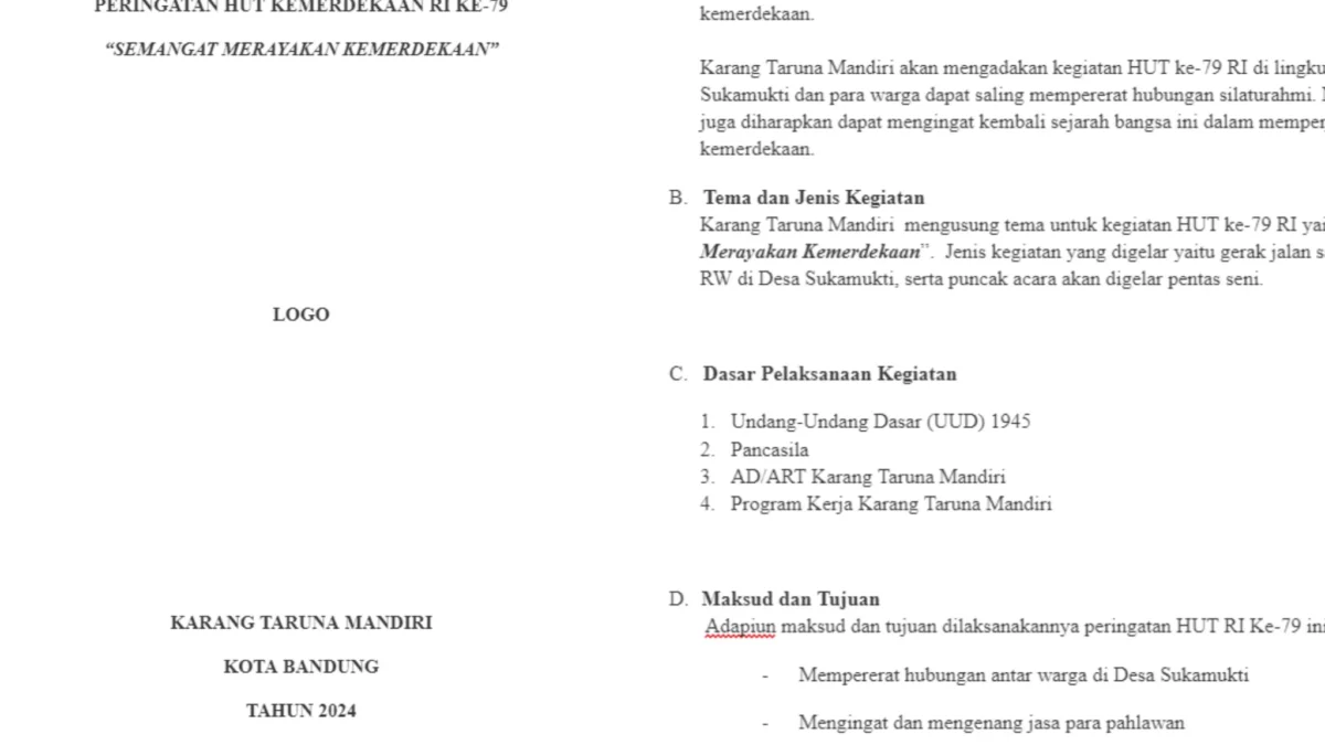 Contoh Proposal 17 Agustus Karang Taruna/ Kolase JabarEkspres.com