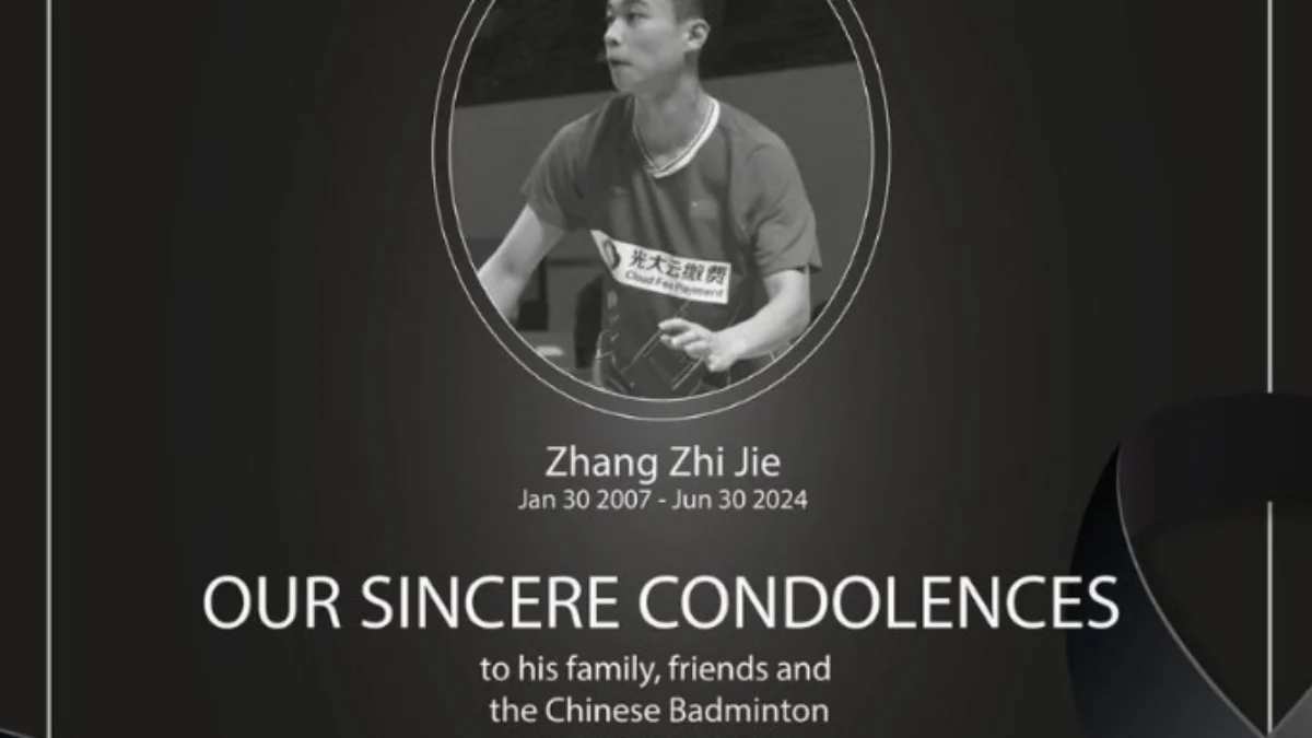 Seorang atlet bulu tangkis asal Tiongkok, Zhang Zhi Jie meninggal dunia, saat bertanding di babak penyisihan grup AJC 2024, melawan Jepang (30/6/2024). (Instagram / Badmintonasia.official)