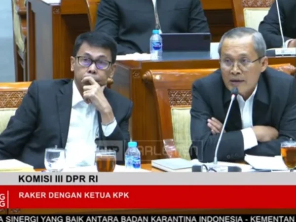 Wakil Ketua KPK Alexander Marwata (kanan) mengaku KPK gagal memebrantas korupsi, dalam rapat kerja Komisi III PR RI dengan KPK di Komplek Parlemen, Senayan, Jakarta, Senin (1/7/2024). (Tangkapan Layar / TVR Parlemen)