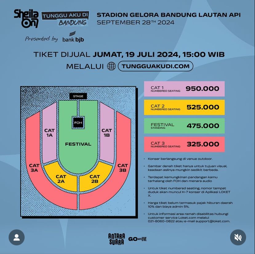 Pindah ke Stadion GBLA, Ini Jadwal Penjualan Tiket Konser Sheila on 7 “TUNGGU AKU DI” Bandung untuk Pejantan Tangguh Baru! (@antara.suara)