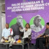 Komunitas relawan Kojona Farhan C11 (Johan C11) menyelenggarakan sosialisasi politik dalam bentuk Dialog Kebangsaan