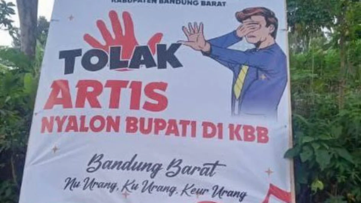 Baliho penolakan artis terjun di Pilkada Bandung Barat. Senin (29/7). Foto Jabar Ekspres