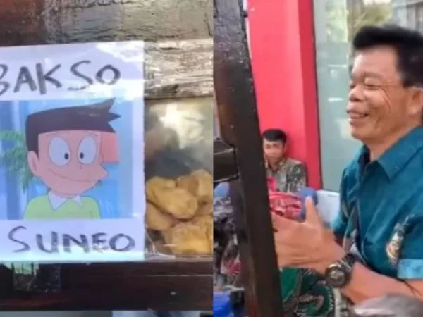 Viral Penjual Bakso di Surabaya Mirip Suneo, Netizen: Apakah ini Suneo Ketika Sudah Tua?