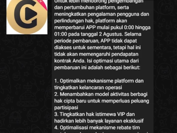 Aplikasi Goldshort TV yang tidak akan bisa diakses besok.