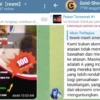 Pengumuman di aplikasi Goldshort yang mengklaim bukan skema ponxi.