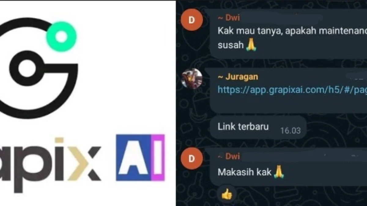 Aplikasi Grapix AI yang kini berganti website.