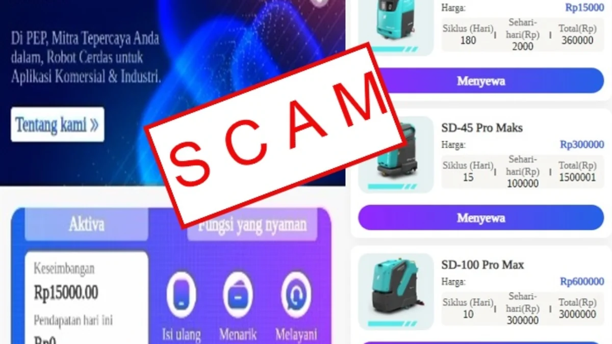 Aplikasi Robot PEP yang terbukti SCAM hari ini.