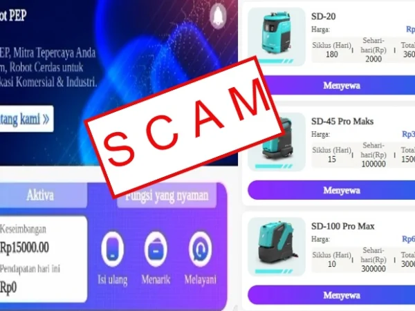 Aplikasi Robot PEP yang terbukti SCAM hari ini.