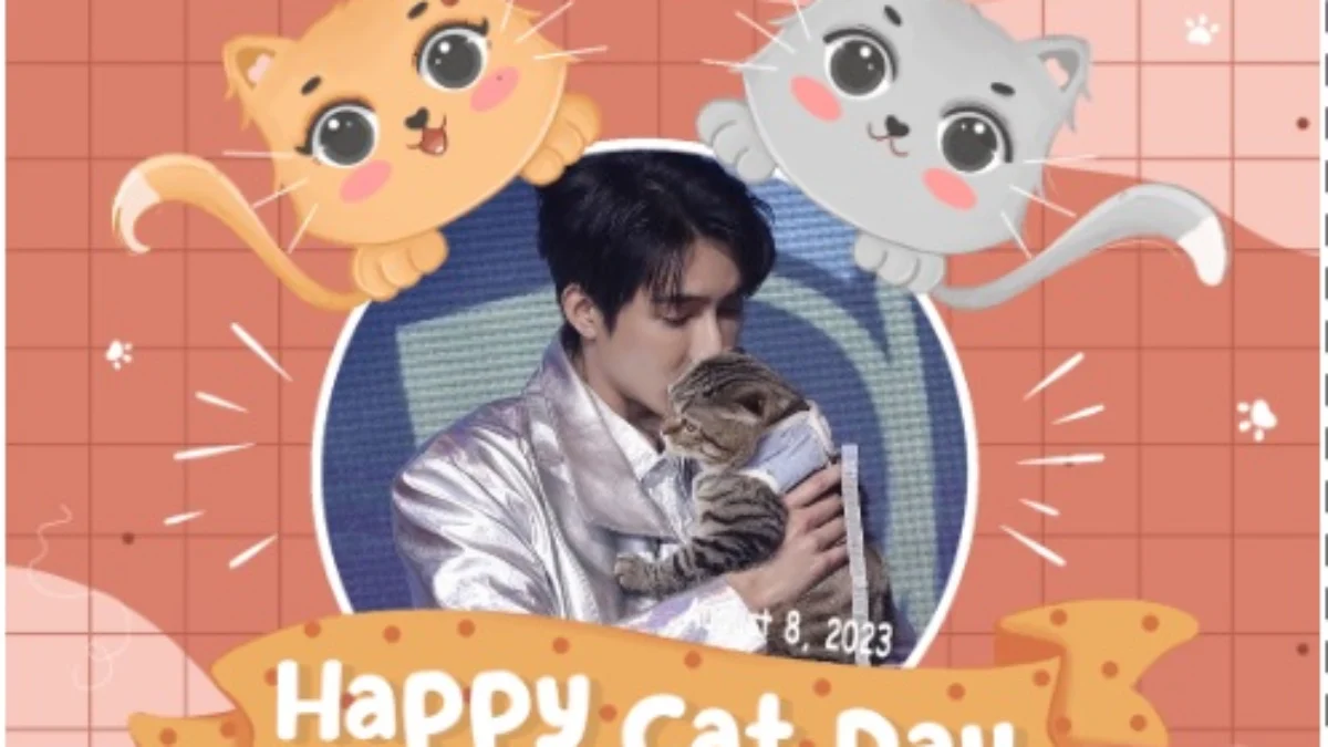 Salah satu contoh Twibbon World Cat Day 2024.