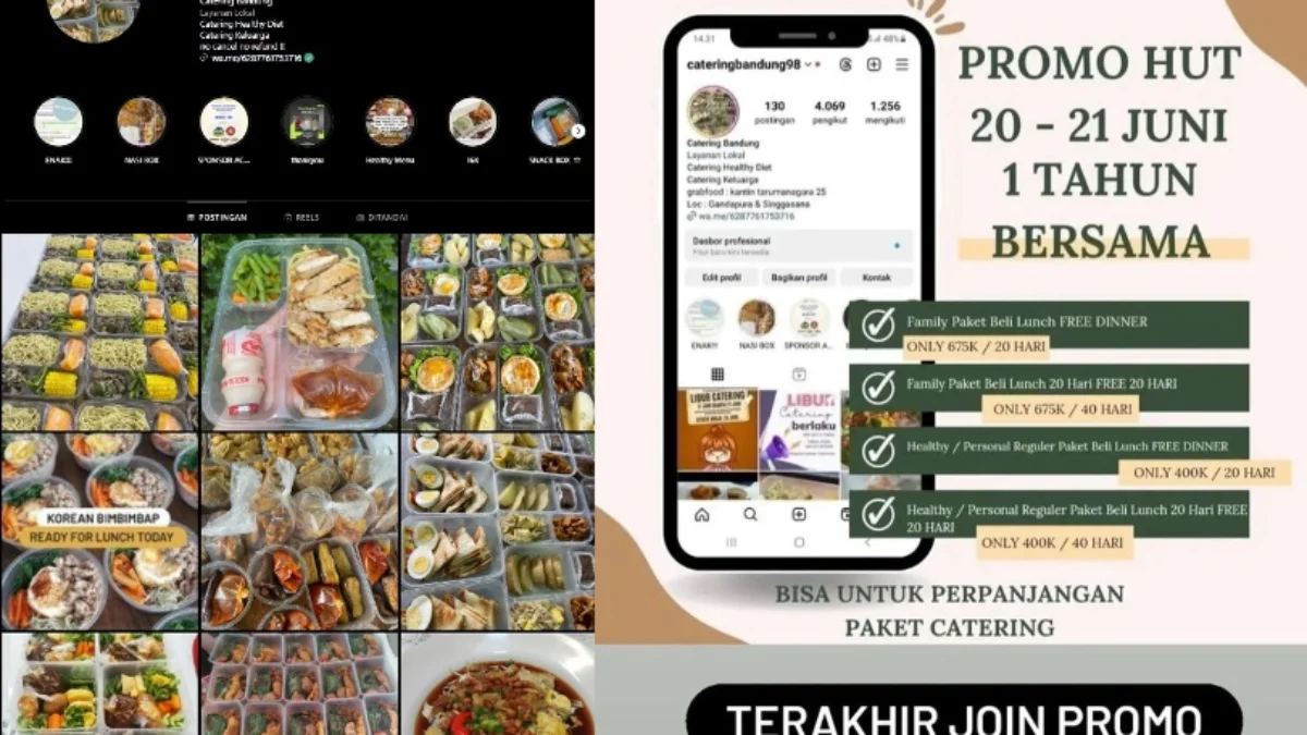 promo Catering di Instagram yang diduga menipu para korbannya.