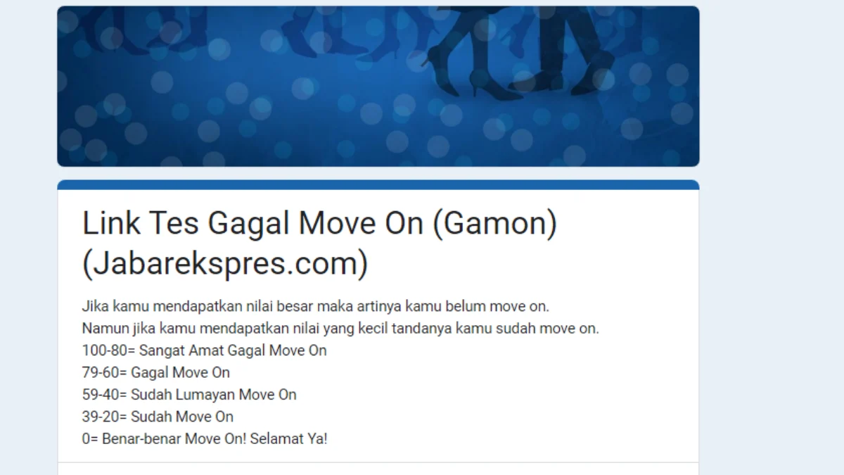 Link Tes Ujian GAMON (Gagal Move on), Uji Sejauh Mana Kamu Sudah Move On dari Mantan