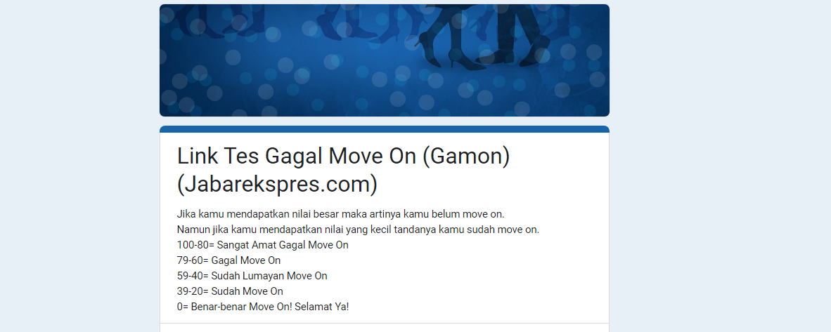 Link Tes Ujian GAMON (Gagal Move on), Uji Sejauh Mana Kamu Sudah Move On dari Mantan