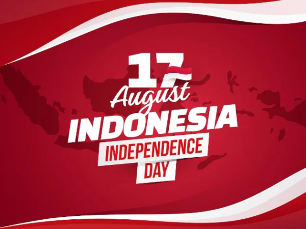 Ilustrasi Poster HUT RI 17 Agustus 2024, dengan Bendera Merah Putih/ Freepik