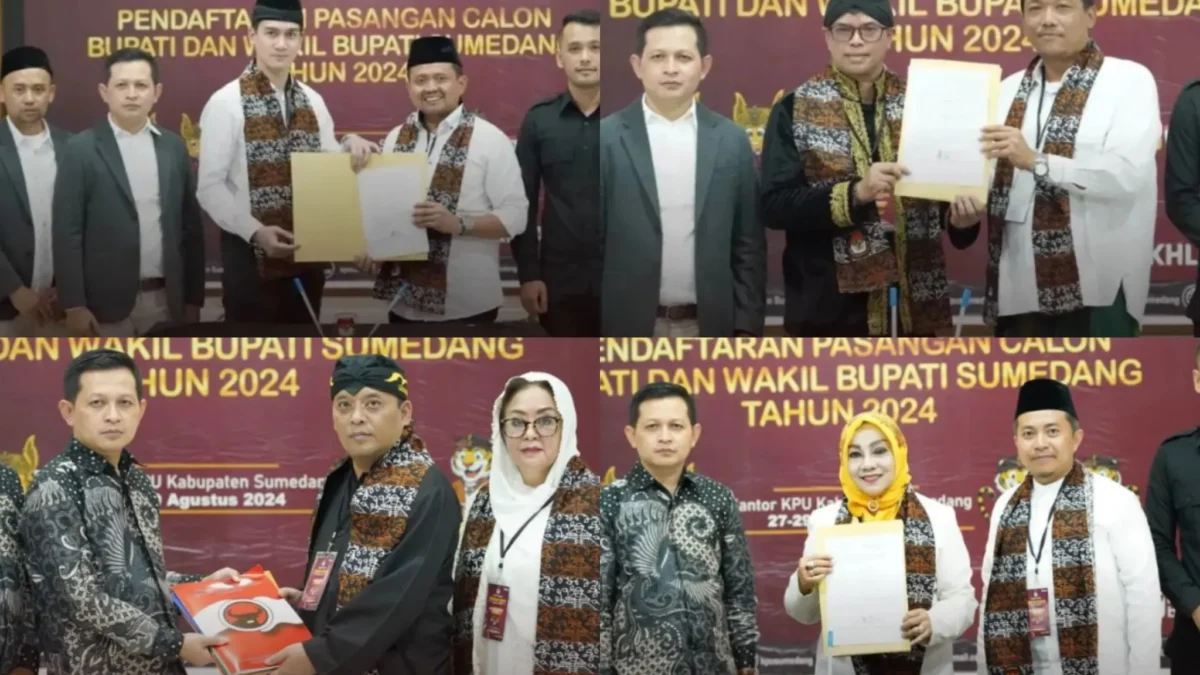 Pendaftaran Bakal Calon Bupati dan Wakil Bupati Sumedang 2024/ Kolase Instagram @kpusumedang