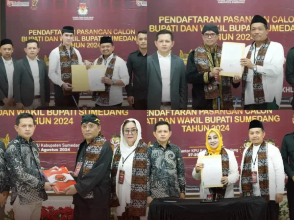 Pendaftaran Bakal Calon Bupati dan Wakil Bupati Sumedang 2024/ Kolase Instagram @kpusumedang