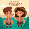 Poster Hari Pramuka 14 Agustus 2024 Anak-Anak/ Freepik