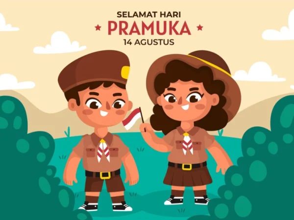 Poster Hari Pramuka 14 Agustus 2024 Anak-Anak/ Freepik