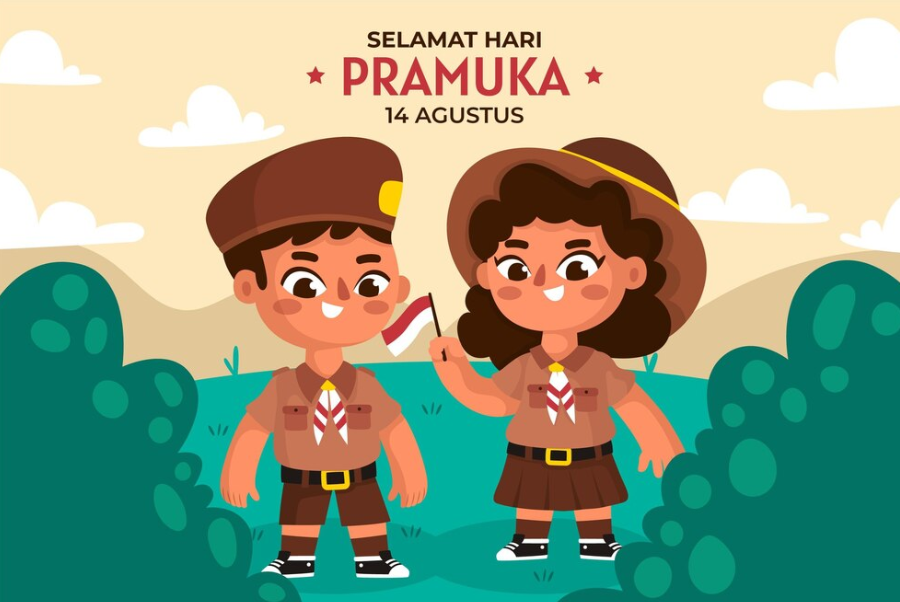 Poster Hari Pramuka 14 Agustus 2024 Anak-Anak/ Freepik