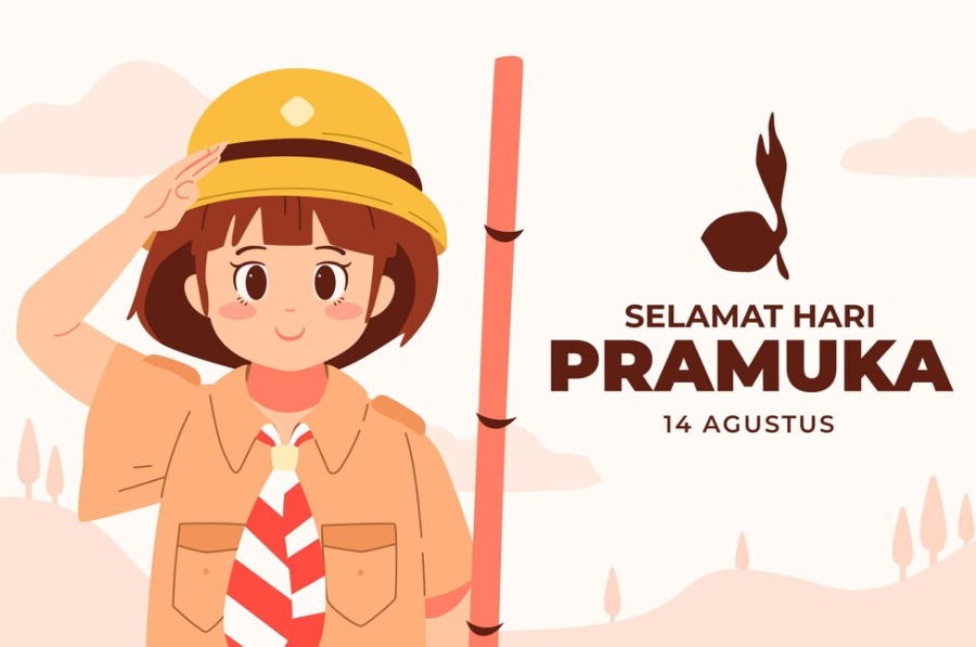 Ilustrasi Lirik Hymne dan Mars Pramuka/ Freepik