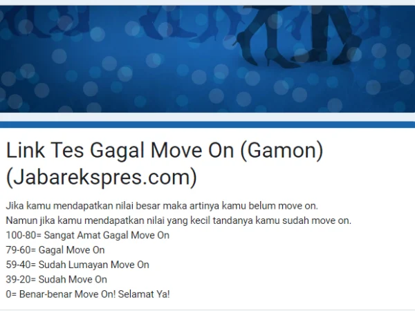 Viral! Tes Gamon Terbaru 2024, Uji Sejauh Mana Kamu Sudah Move On dari Mantan