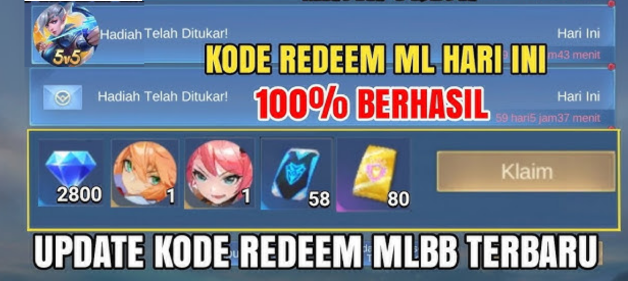 Terbaru Kode Redeem ML Mobile Legends Senin 5 Agustus 2024, Klaim Banyak Hadiah Items Gratis di Sini!