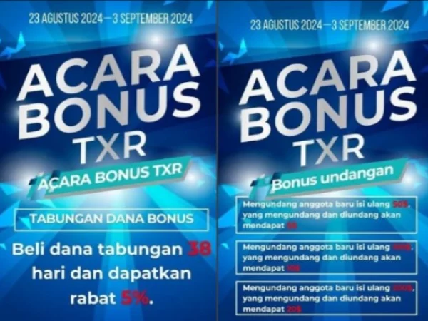 Promo Bonus dari Aplikasi TXR Trading.