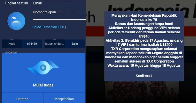 Terbukti Menipu! TXR Trading Ternyata Aplikasi Scam