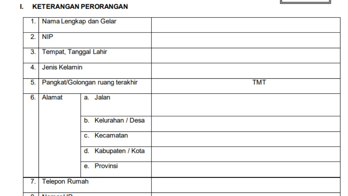 Link Download File Daftar Riwayat Hidup untuk Daftar CPNS 2024