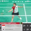 Gregoria Mariska Tunjung berhasil memenangkan pertandingan di babak 16 besar Olimpiade Paris 2024. (badminton.ina)