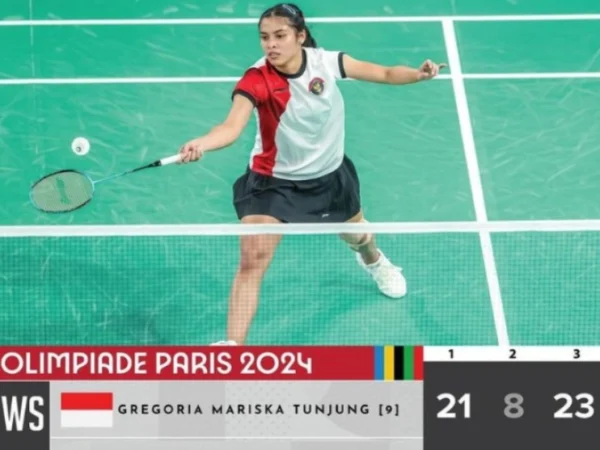 Gregoria Mariska Tunjung berhasil memenangkan pertandingan di babak 16 besar Olimpiade Paris 2024. (badminton.ina)
