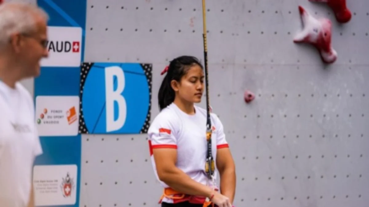 Atlet panjat tebing Indonesia, Desak Made Rita di IFSC Climbing World Cup Villar-Chamonix 2023. (Instagram/Desakmaderita01)