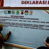 Ketua KPU Kota Bandung Wenti Frihadianti saat deklarasi damai pilkada serentak, Senin (12/8)