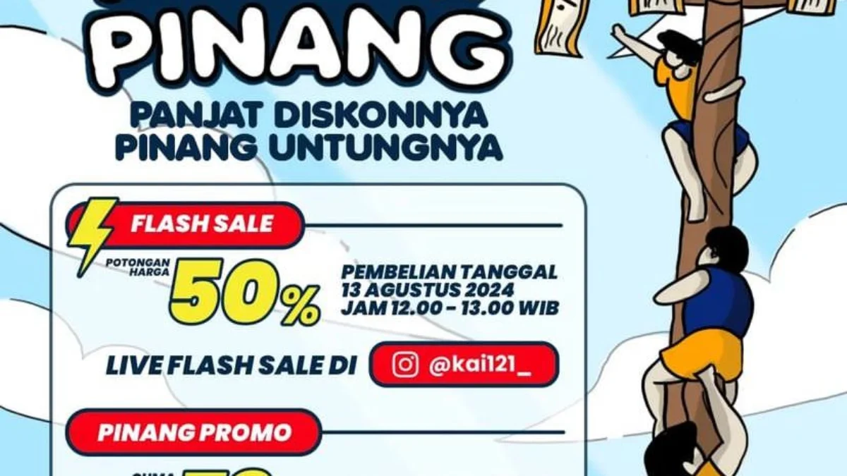 Promo HUT RI Ke-79! Panjat Pinang Flash Sale di KAI, Hemat Hingga 50% ( Instagram: @kai121_)