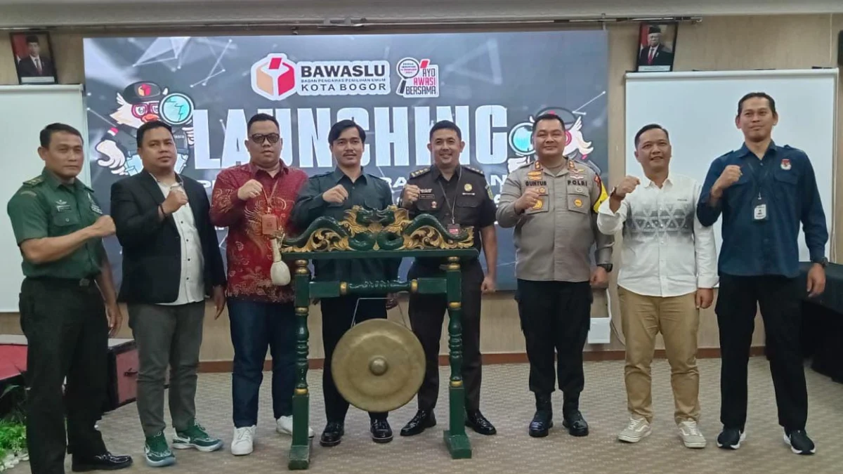 Bawaslu Kota Bogor saat launching Pemetaan Kerawanan Pilkada 2024, Selasa (13/8). (Yudha Prananda / Jabar Ekspres)