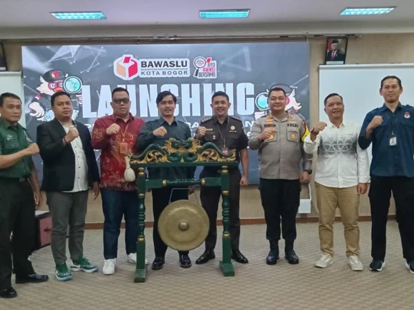 Bawaslu Kota Bogor saat launching Pemetaan Kerawanan Pilkada 2024, Selasa (13/8). (Yudha Prananda / Jabar Ekspres)