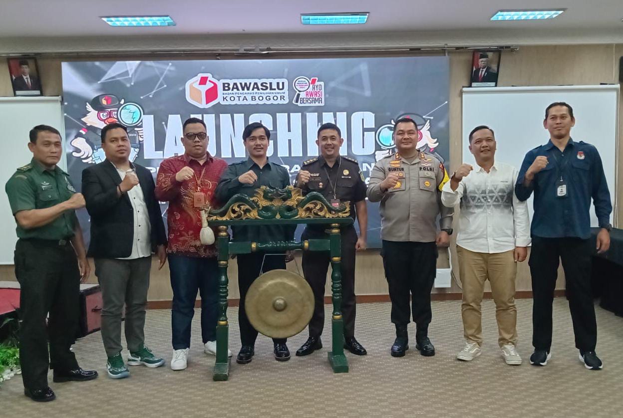 Bawaslu Kota Bogor saat launching Pemetaan Kerawanan Pilkada 2024, Selasa (13/8). (Yudha Prananda / Jabar Ekspres)