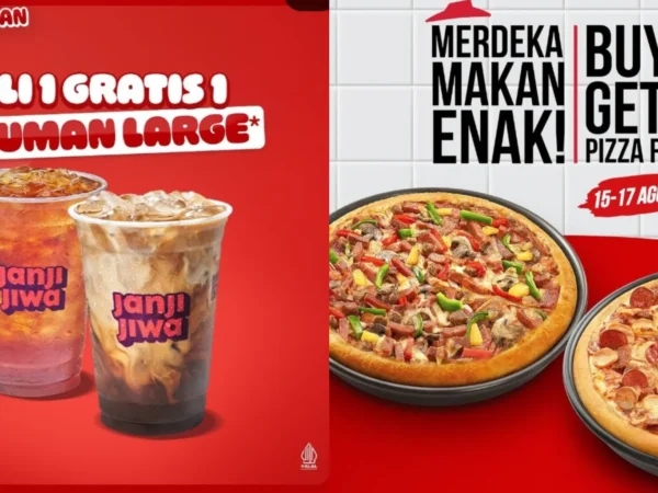 Promo Buy 1 Get 1 HUT RI 17 Agustus 2024/Instagram Janji Jiwa dan Pizza Hut Indonesia