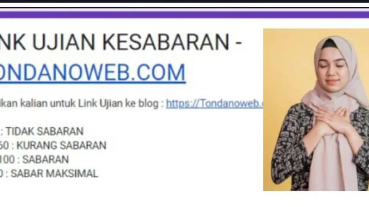 Bisa Dicoba Link Tes UJian Kesabaran via Google Form.