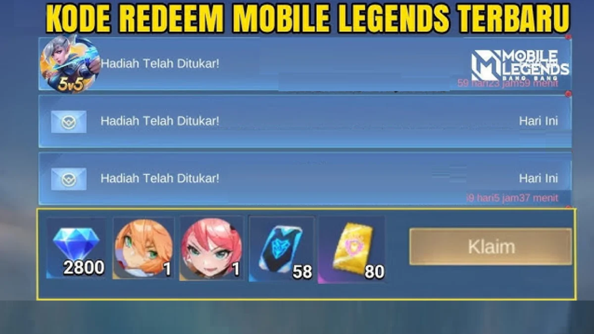 Update Kode Redeem Mobile Legends Senin, 5 Agustus 2024