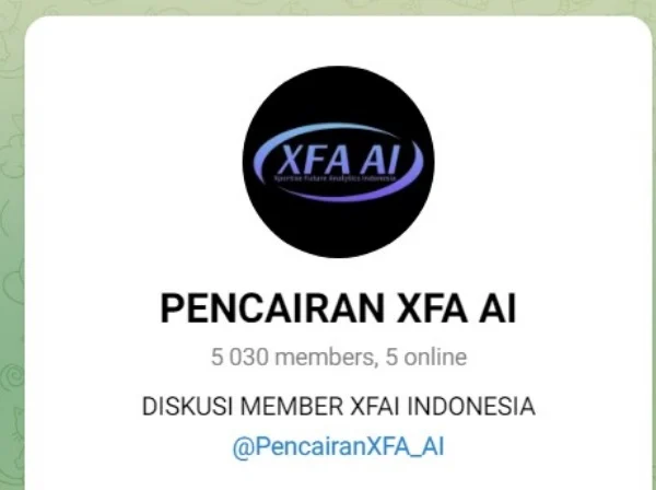 Salah satu grup XFA AI yang diduga terindikasi penipuan.