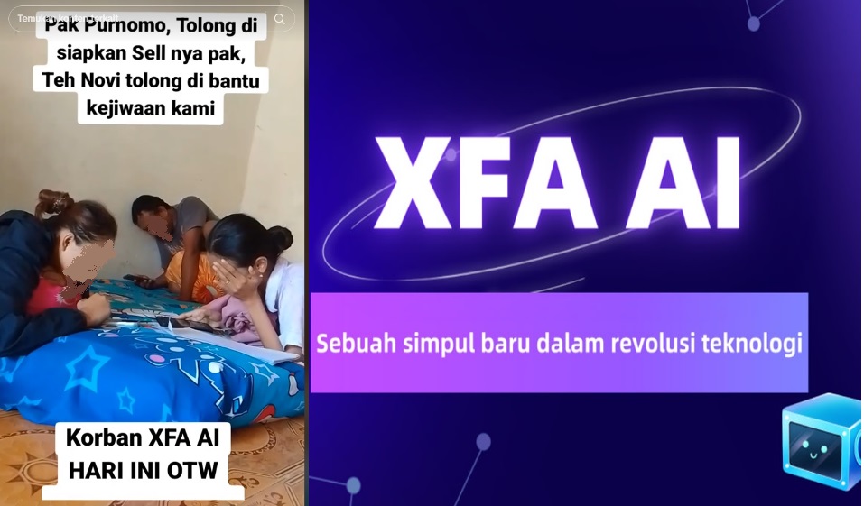 tangkapan layar video Tiktok korban XFA AI yang minta bantuan ke RSJ