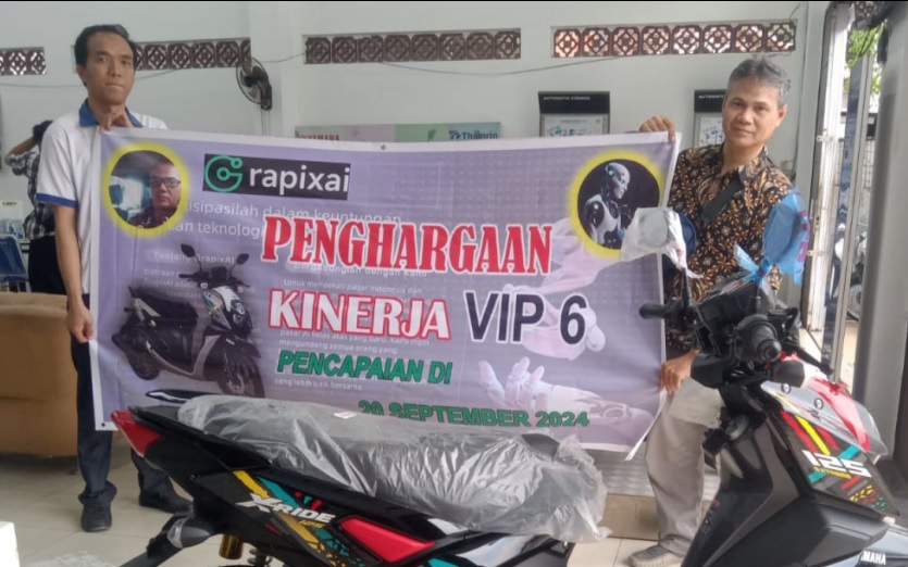 Salah satu anggota apliaksi Grapix Ai yang mendapat hadiah motor